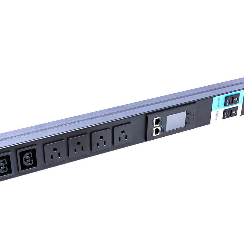 16 Outlets IEC C13 C19 & US Sockets 1.5U Liquid Magnetic Circuit Breaker Vertical TCP/IP  smart Rack PDU