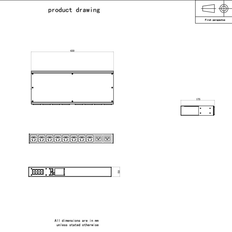 10-Outlet C20 Vertical TCP/IP Sensor eco Smart Rack Pdu 1U