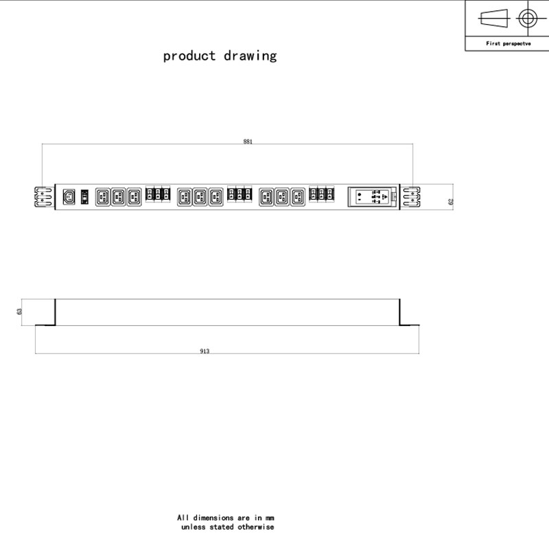 3-Phase 10-Outlet C13 C19 Vertical Breaker Overload Protection Switched Rack Pdu