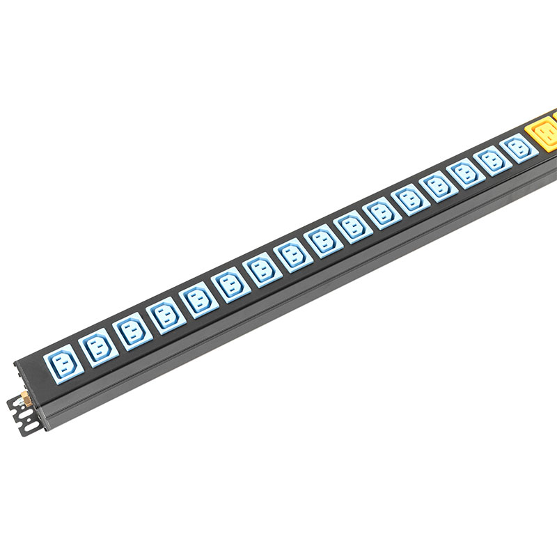 24-Outlet C13x16 C19x8 Vertical Digital Current Voltage Meter Breaker SPD Switched Rack Pdu