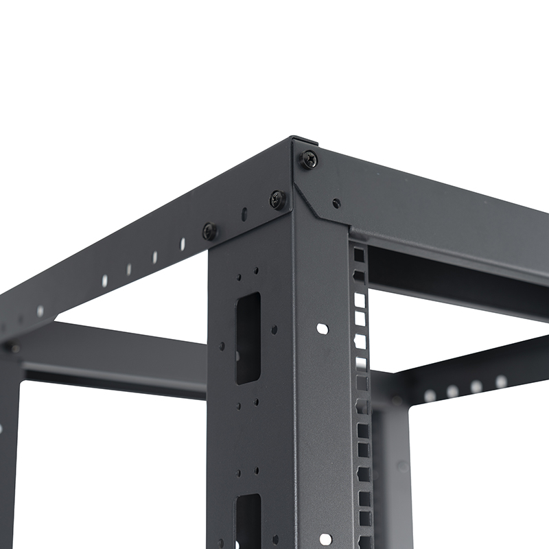 Adjustable 4-Post Open Rack Black 18U-47U