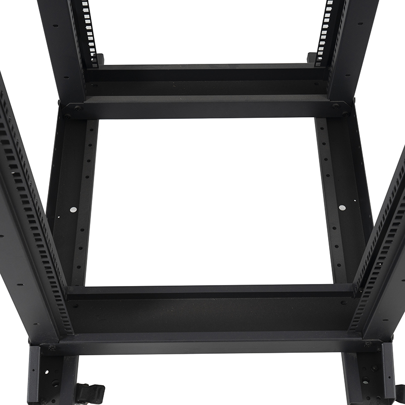 Adjustable 4-Post Open Rack Black 18U-47U