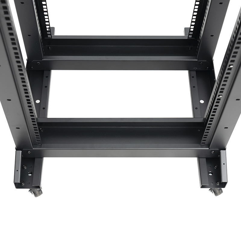 Adjustable 4-Post Serve Rack Black 18U-47U