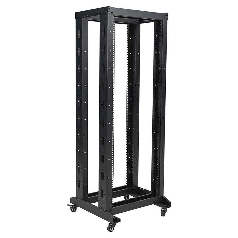 Adjustable 4-Post Serve Rack Black 18U-47U