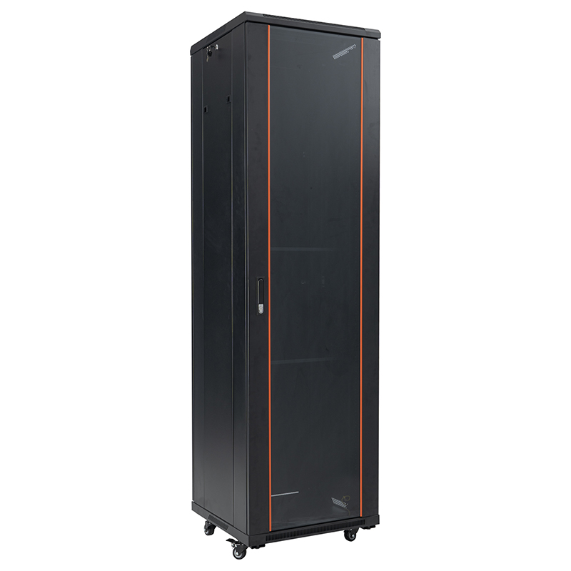 Server rack cabinet front single glass door /back blind single door 18U-42U black