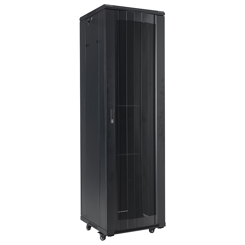 Server rack cabinet front single glass door /back blind single door 18U-42U black