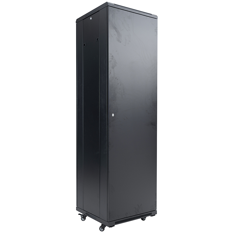 Server rack cabinet front single glass door /back blind single door 18U-42U black