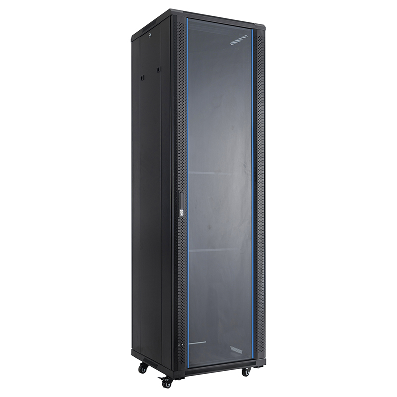 Server rack cabinet front single glass door /back blind single door 18U-42U black