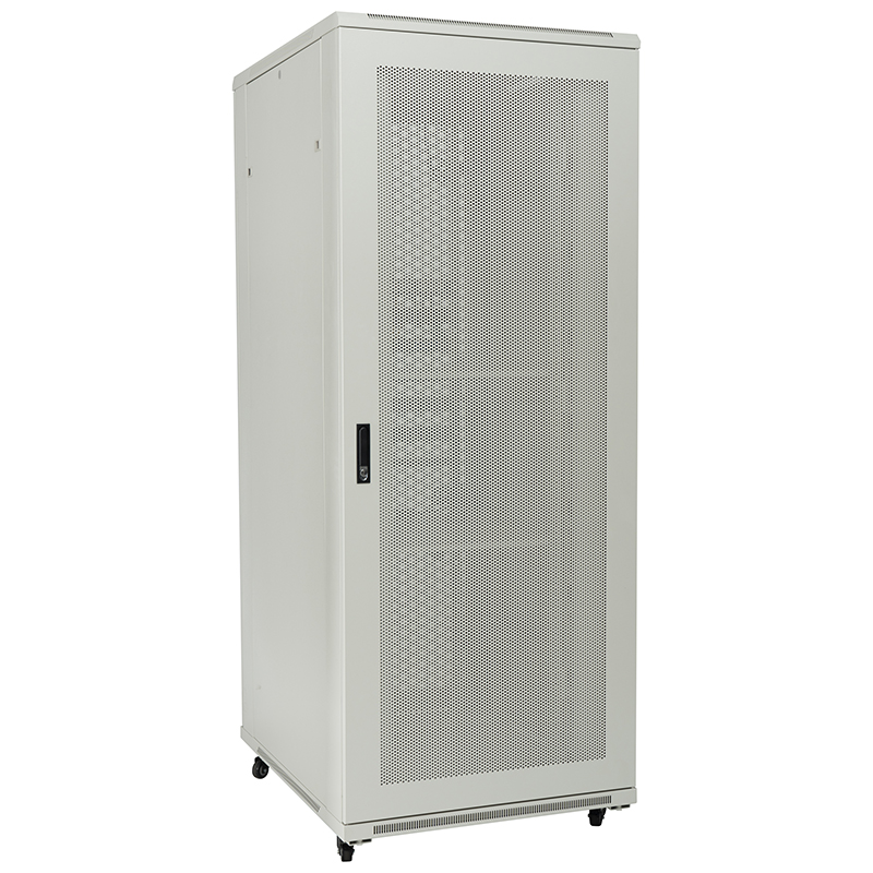 Server rack cabinet front perforated single door/back perforated double door 18U-42U grey