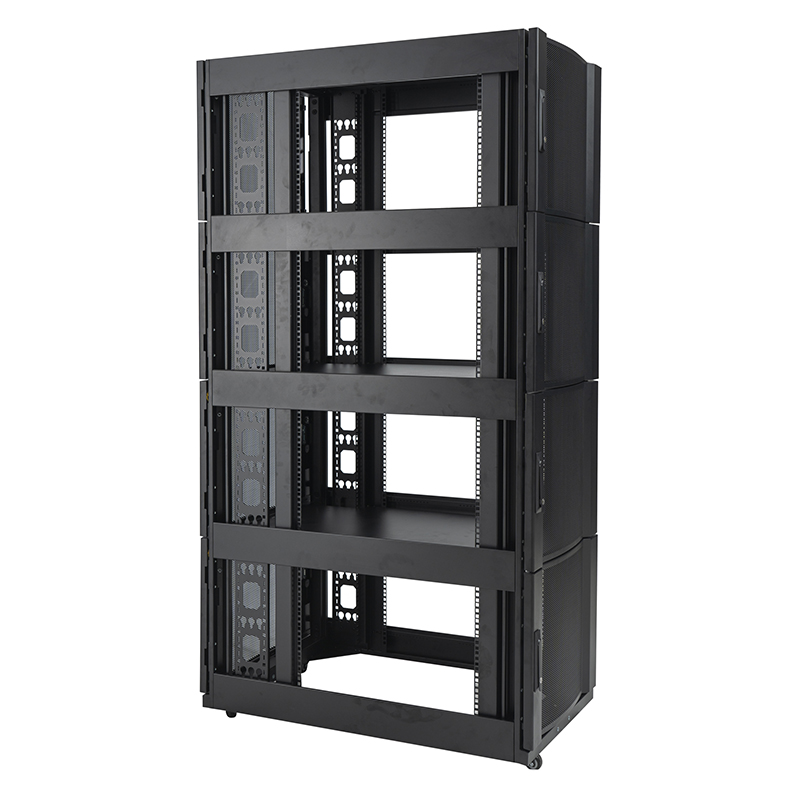 4 Compartments Rack Cabinet Perforated Door Black 42U 47U